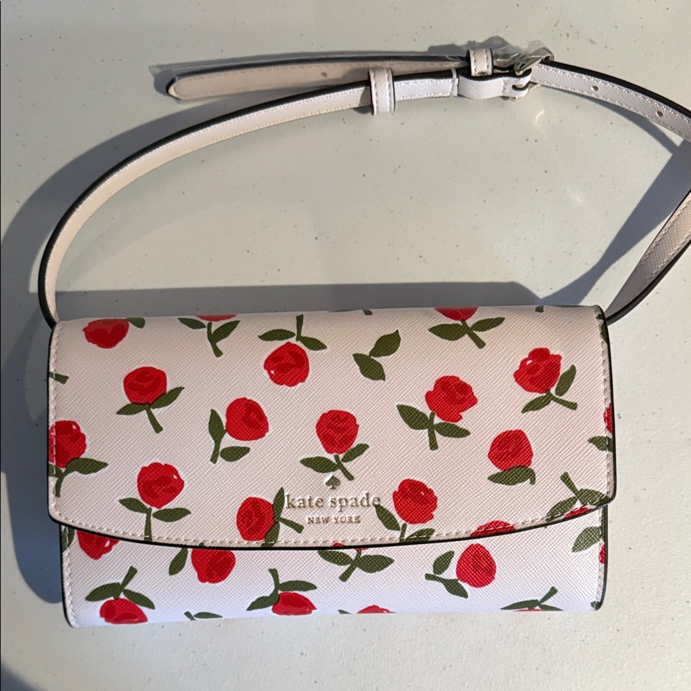 Kate Spade Red Floral Crissbody